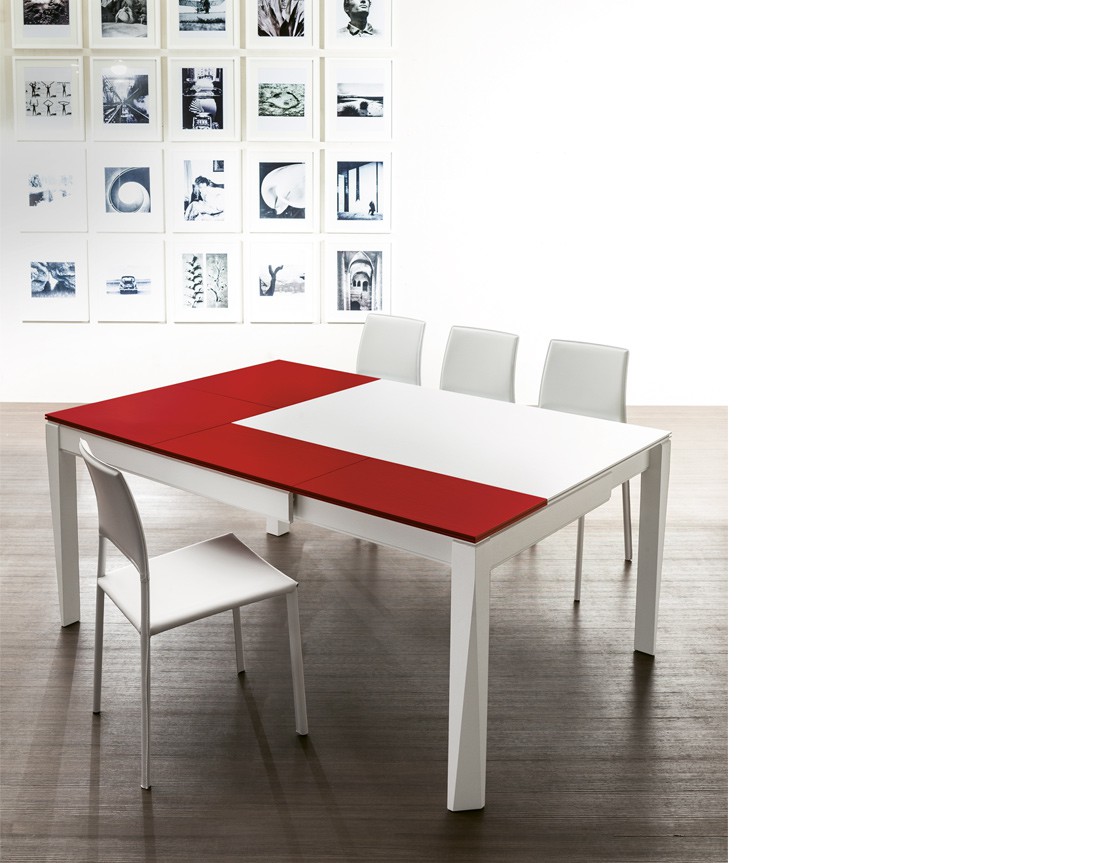 Plurimo: tavolo da pranzo piano legno allungabile e allargabile | Plurimo: wooden top dining table with double opening